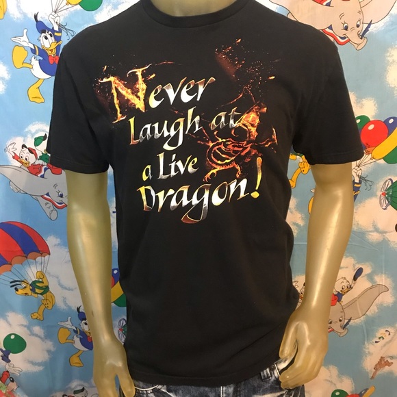 The Hobbit XL Smaug Never Laugh at a Dragon Tee